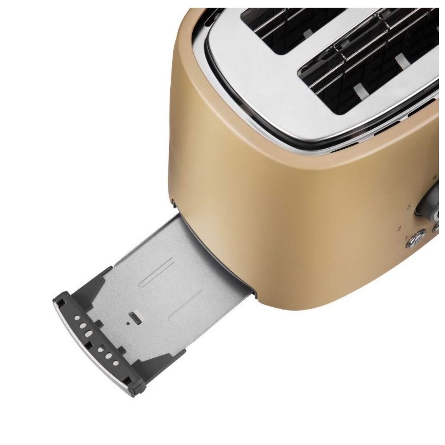 Sencor - Тостер з двома відсіками для тостів і підігрівною решіткою 1000 Вт/230 В бежевий