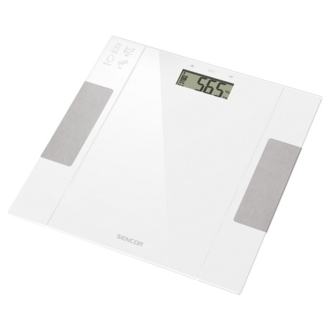 Sencor - Умные напольные фитнес-весы 1xCR2032 белые