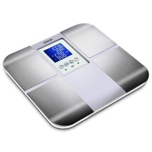 Sencor - Умные напольные фитнес-весы с LCD-дисплеем 2xCR2032 нержавеющая сталь/белые