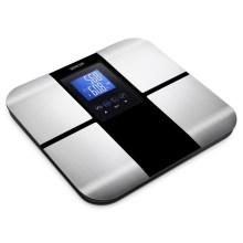 Sencor - Умные напольные фитнес-весы с LCD-дисплеем 2xCR2032 нержавеющая сталь/черные