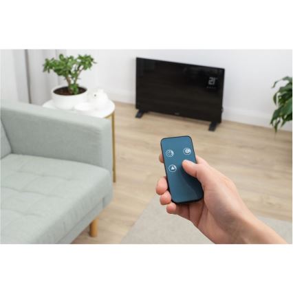 Sencor - Умный электрический конвектор/нагреватель 2000 Вт/230 В IP24 Wi-Fi черный + пульт дистанционного управления