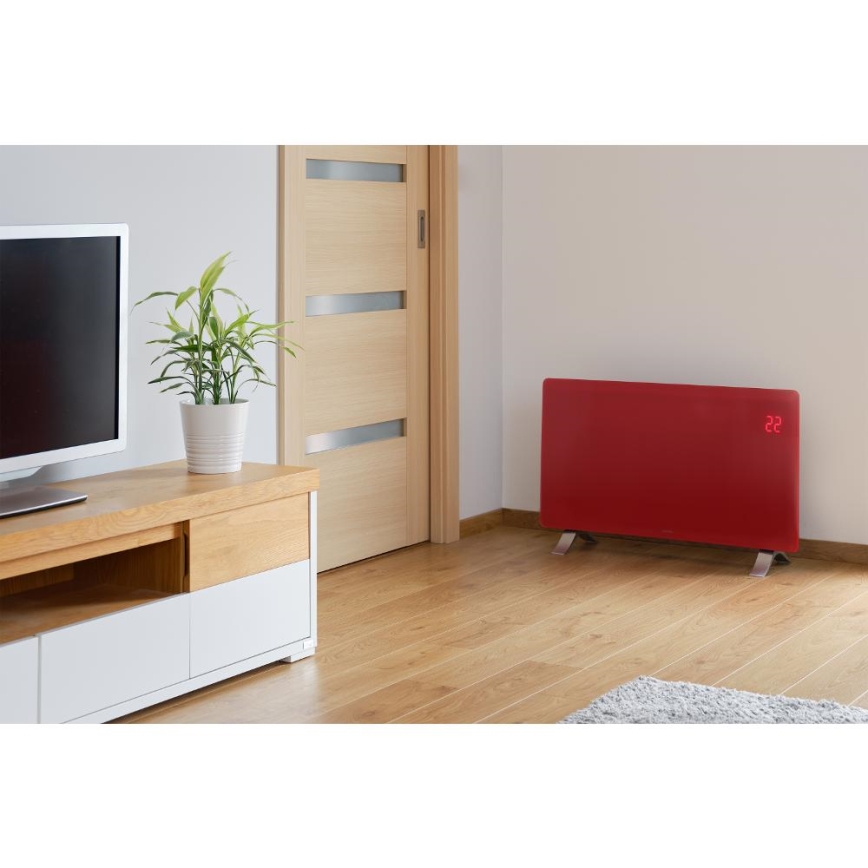 Sencor - Умный электрический конвектор/обогреватель 1200/2400 Вт, 230 В, IP24, Wi-Fi, красный