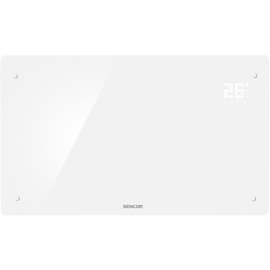 Sencor - Умный электрический прямоточный обогреватель/конвектор 2000W/230V IP24 Wi-Fi белый + пульт дистанционного управления
