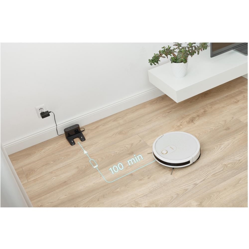 Sencor - Умный робот-пылесос со шваброй 2в1 28W/2600 mAh Wi-Fi белый + дистанционное управление