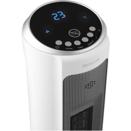 Sencor - Вентилятор з керамічним нагрівачем 2200 Вт/230 В Wi-Fi білий + пульт дистанційного керування
