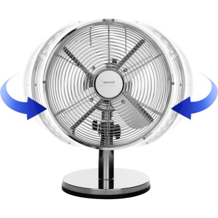 Sencor - Вентилятор настільний 30W/230V глянцевий хром