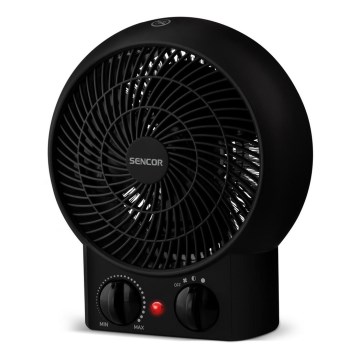 Sencor - Вентилятор/обігрівач з нагрівальним елементом 1200/2000W/230V чорний