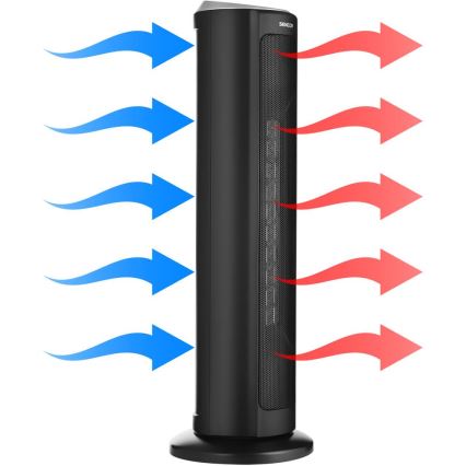 Sencor - Тепловентилятор із керамічним нагрівальним елементом 1300/2200W/230V чорний + дистанційне керування