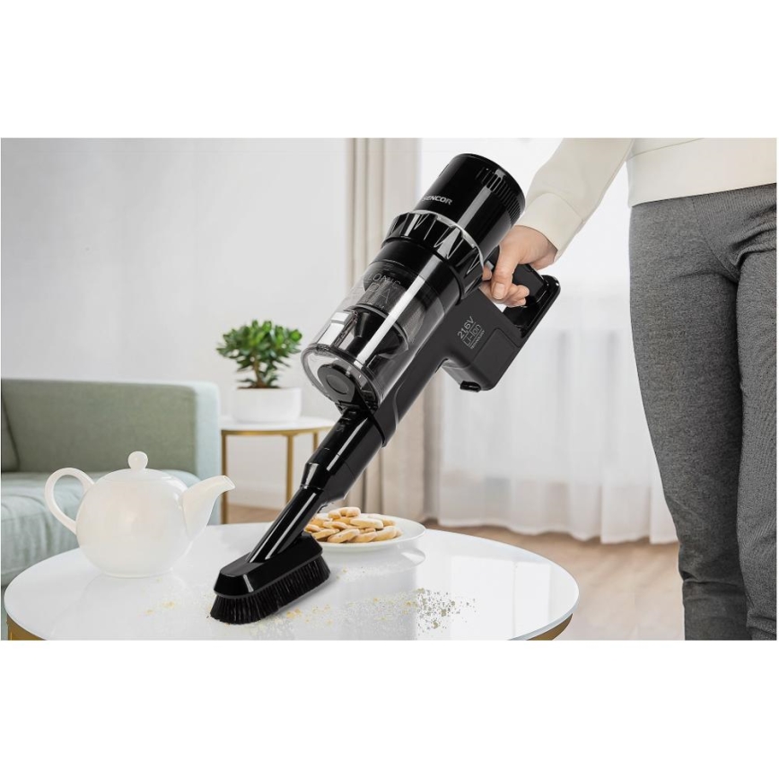 Sencor - Вертикальный аккумуляторный пылесос 2в1 250W/2200 mAh черный