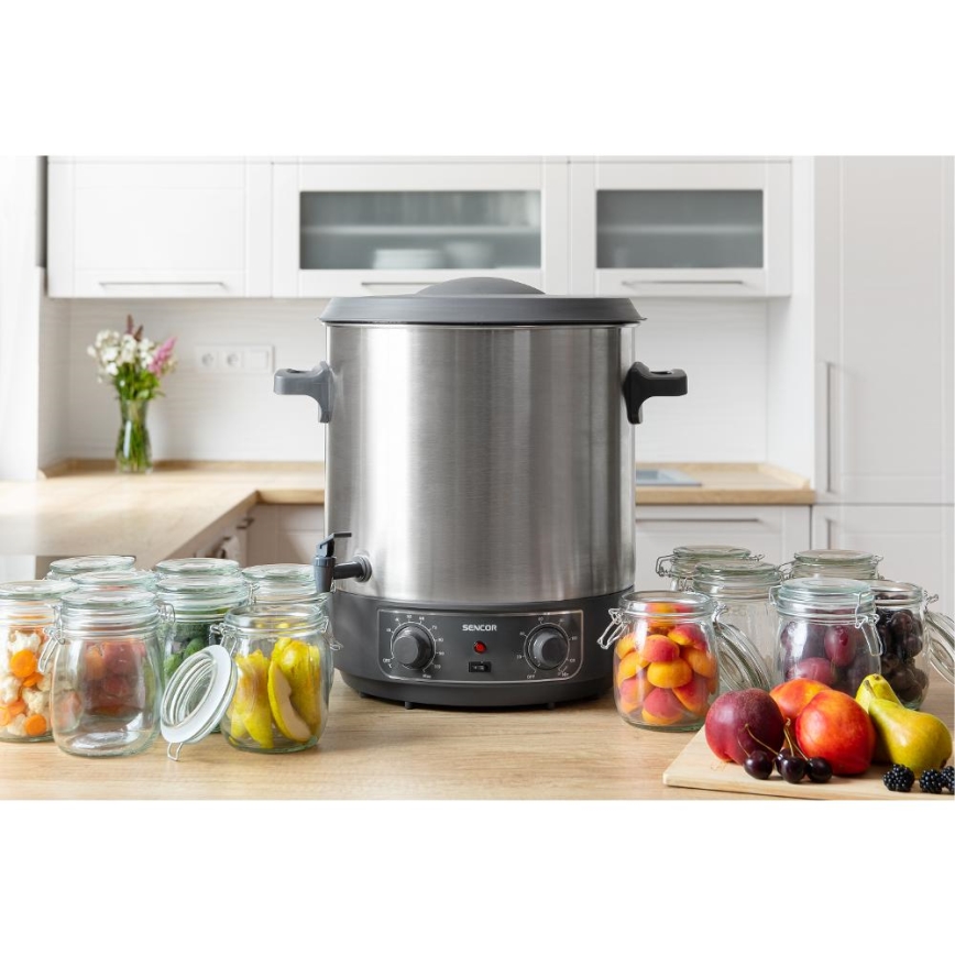 Sencor - Кастрюля для консервирования 27 л 1800 Вт/230 В нержавеющая/серая
