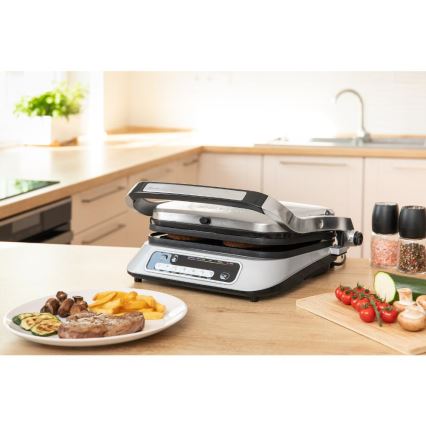 Sencor - Контактный гриль 2100 Вт/230 В матовый хром