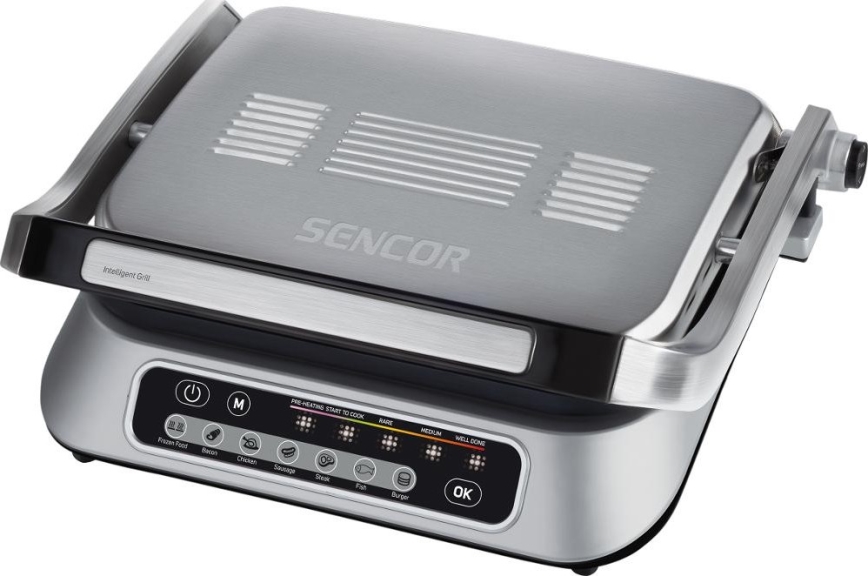 Sencor - Контактный гриль 2100W/230V матовый хром