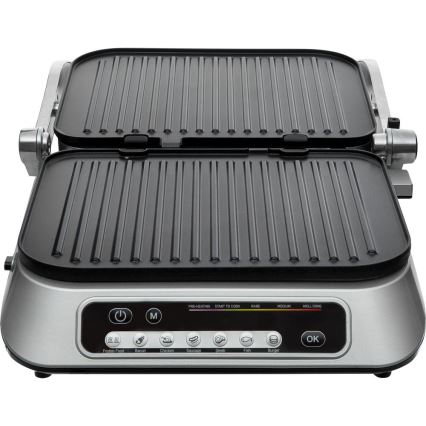 Sencor - Контактный гриль 2100W/230V матовый хром