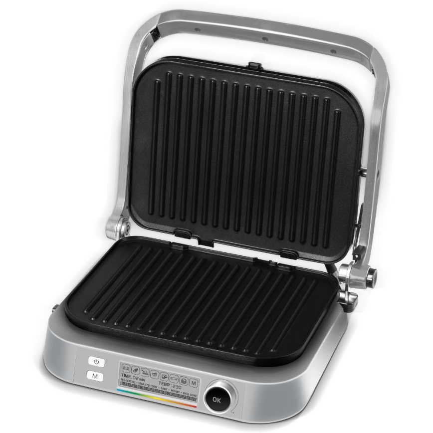 Sencor - Контактный гриль 2100W/230V матовый хром