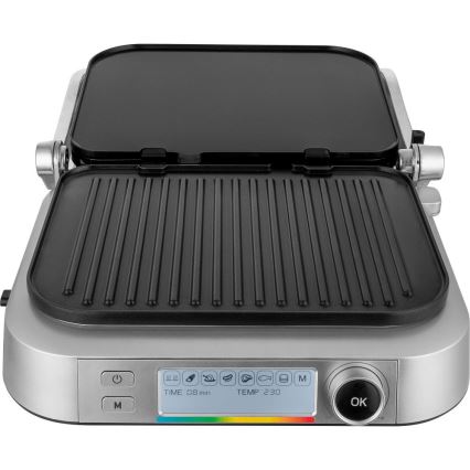 Sencor - Контактный гриль 2100W/230V матовый хром