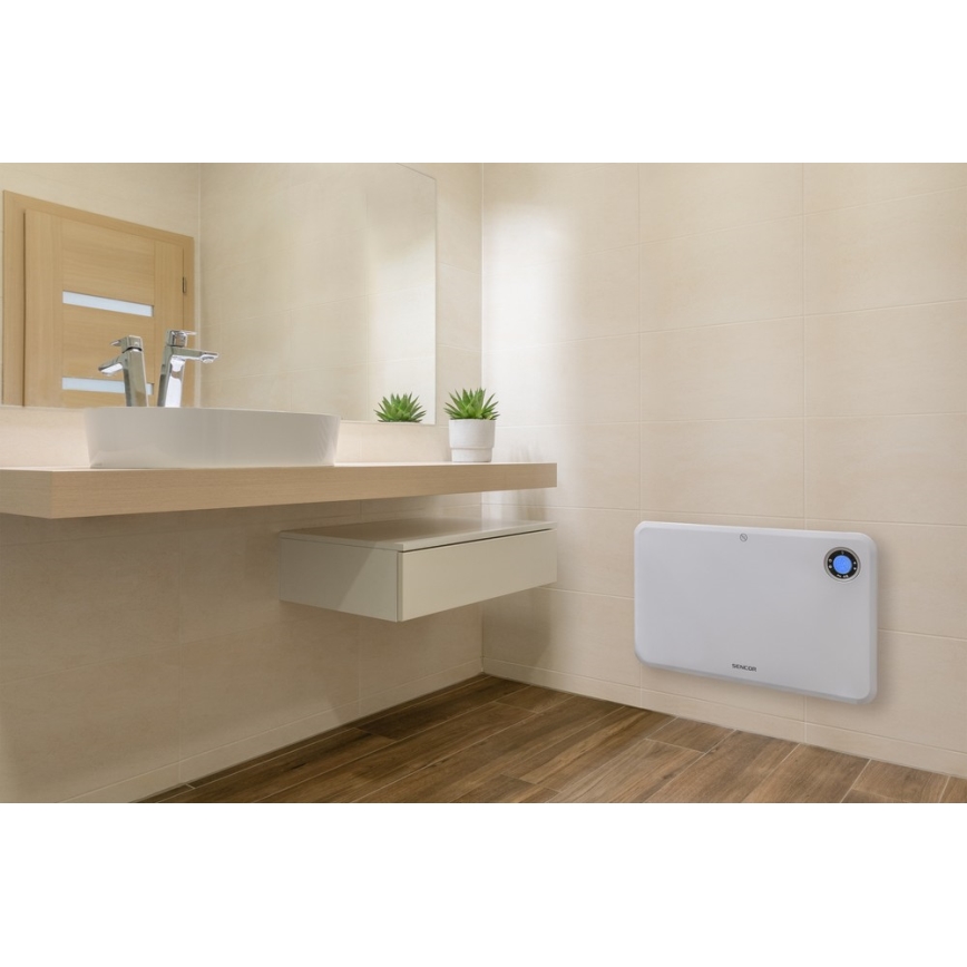 Sencor - Конвекційний обігрівач з LCD-дисплеєм і термостатом 750 Вт/1500 Вт/230 В IP24