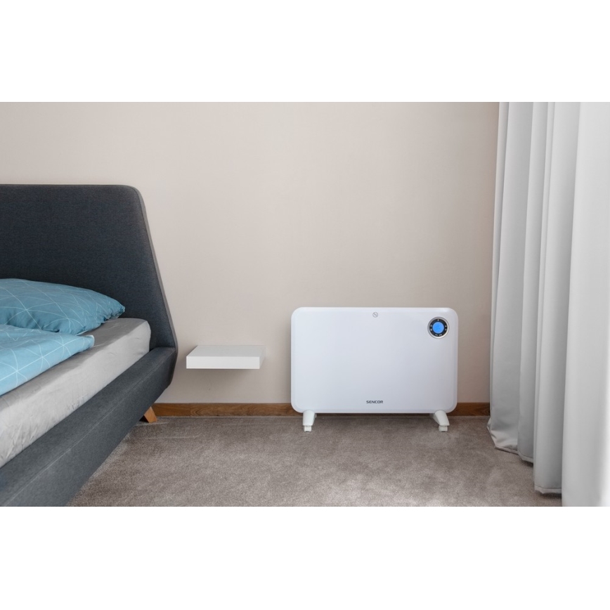 Sencor - Конвекционный обогреватель с LCD-дисплеем и термостатом 750W/1500W/230V IP24