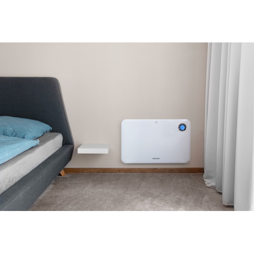 Sencor - Конвекционный обогреватель с LCD-дисплеем и термостатом 750W/1500W/230V IP24