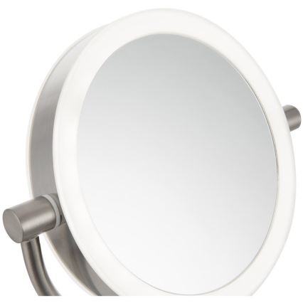 Sencor - Косметичне дзеркало з LED підсвічуванням LED/5W/230V нержавіюча сталь