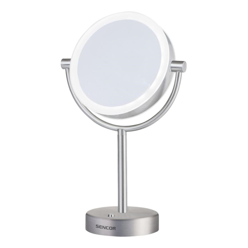 Sencor - Косметичне дзеркало з LED підсвіткою LED/5W/230V нержавіюча сталь