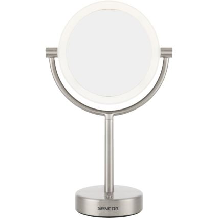 Sencor - Косметичне дзеркало з LED підсвіткою LED/5W/230V нержавіюча сталь