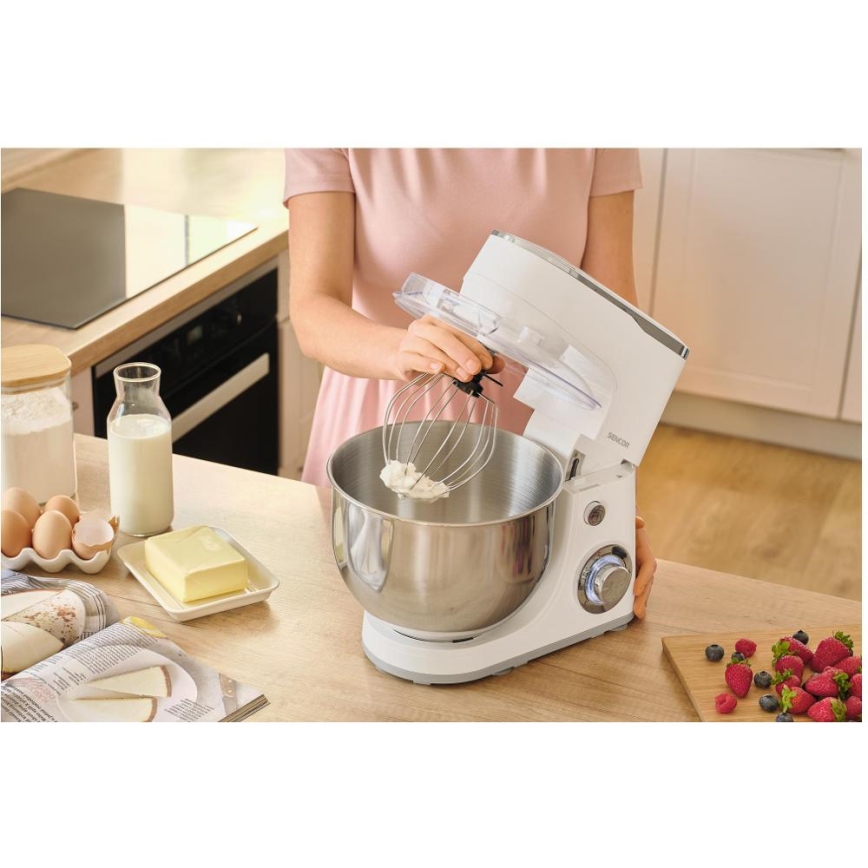 Sencor - Кухонный комбайн с чашей из нержавеющей стали 1300 Вт/230 В белый