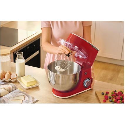 Sencor - Кухонный комбайн с нержавеющей чашей 1300 Вт/230 В, красный