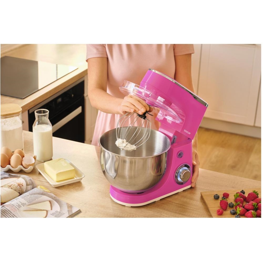 Sencor - Кухонный комбайн с нержавеющей чашей 1300Вт/230В розовый