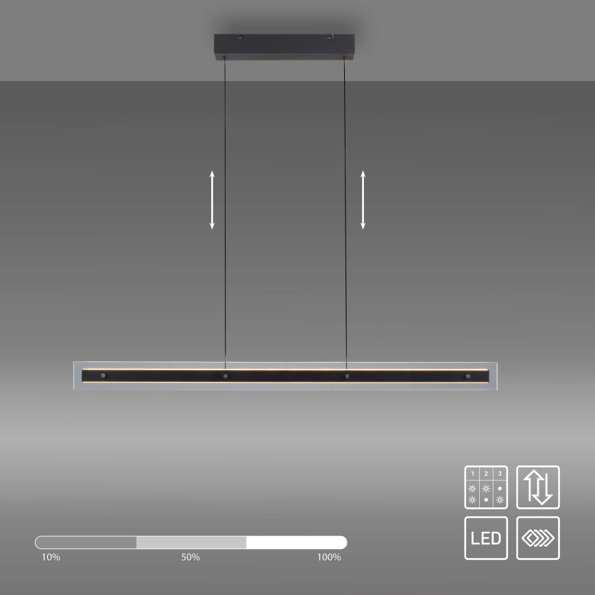 Schöner Wohnen 11316-18 - LED-димована підвісна люстра на тросі LENA LED/32W/230V 105 cm, чорна