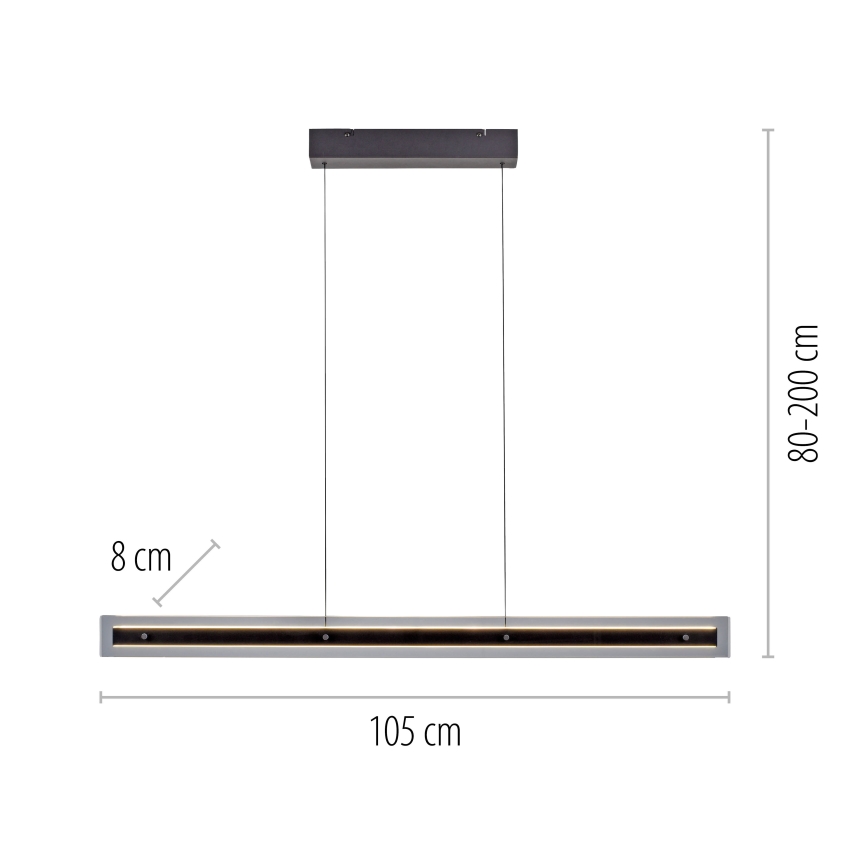 Schöner Wohnen 11316-18 - LED-димована підвісна люстра на тросі LENA LED/32W/230V 105 cm, чорна