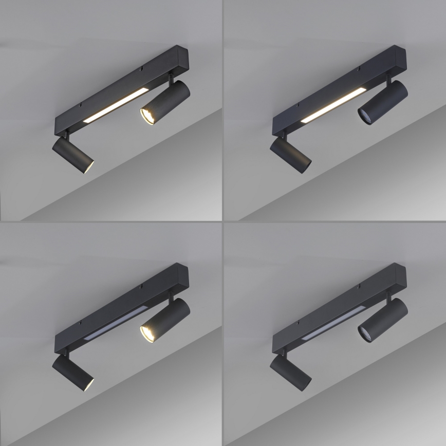 Schöner Wohnen 11793-18 - LED точковий світильник DANTE 2xGU10/10W/230V + LED/7,2W чорний