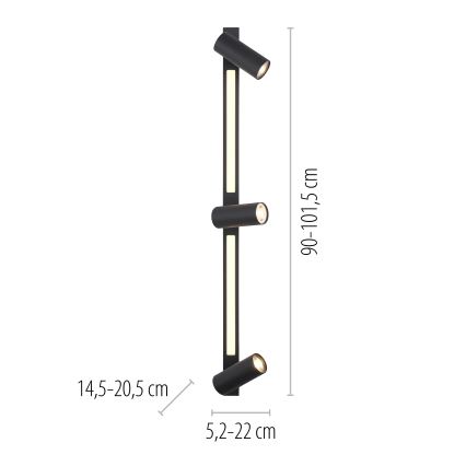 Шенер Вонен 11794-18 - LED точковий світильник DANTE 3xGU10/10W/230V + LED/14,4W чорний