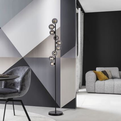 Шенер Вонен 14506-18 - LED підлогова лампа ДУБАЙ 9xG9/3W/230V чорна/димчаста