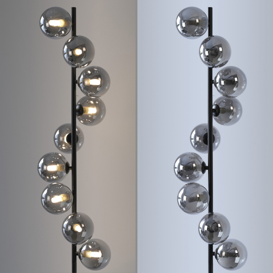 Шенер Вонен 14506-18 - LED підлогова лампа ДУБАЙ 9xG9/3W/230V чорна/димчаста