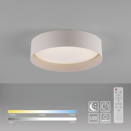 Schöner Wohnen 14593-39 - стельовий світильник TAVOLI з регулюванням яскравості LED/10W/230V 2700-6500K, діам. 28,5 см, сірий + пульт дистанційного керування