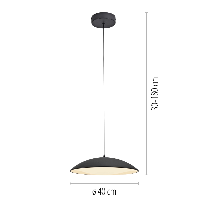 Schöner Wohnen 14606-18 - LED-люстра LENTE на тросі, з регулюванням яскравості, LED/17W/230V, діаметр 40 см, чорна