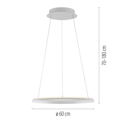 Schöner Wohnen 15570-16 - регульована світлодіодна люстра на тросі QUILLO LED/36W/230V, діаметром 60 см, біла