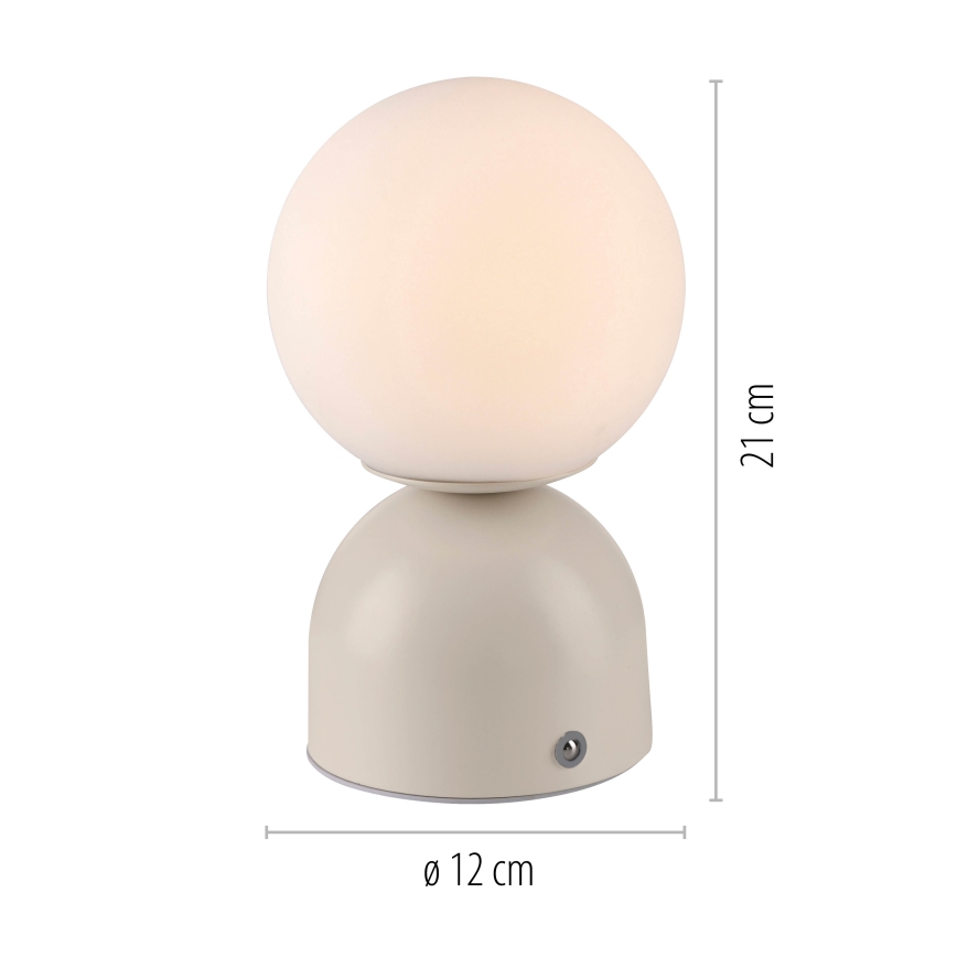 Schöner Wohnen 19218-39 - перезаряджувальна сенсорна настільна лампа RUDI LED/1,2W/5V 3000-6000K 1200 mAh із регулюванням яскравості, сіра