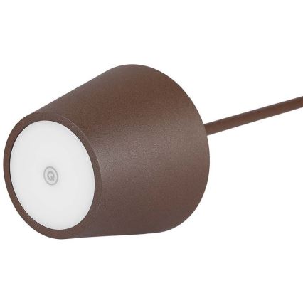 Сенсорна акумуляторна настільна LED лампа з регулюванням яскравості LED/2W/5V 4400 mAh IP54 коричнева