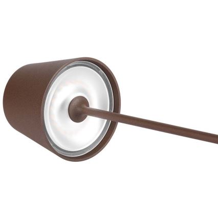 Сенсорна акумуляторна настільна LED лампа з регулюванням яскравості LED/2W/5V 4400 mAh IP54 коричнева