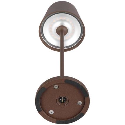 Сенсорна акумуляторна настільна LED лампа з регулюванням яскравості LED/2W/5V 4400 mAh IP54 коричнева