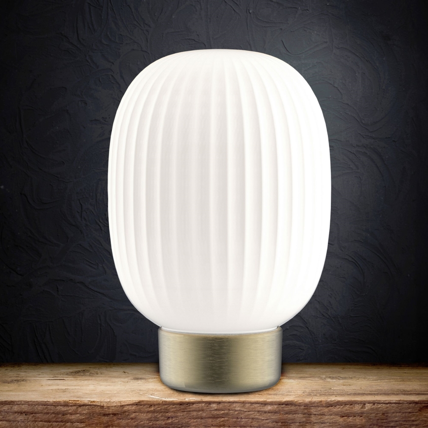 Сенсорна настільна LED лампа з регулюванням яскравості LATTE LED/1,8W/5V USB 2000 mAh золотий/білий