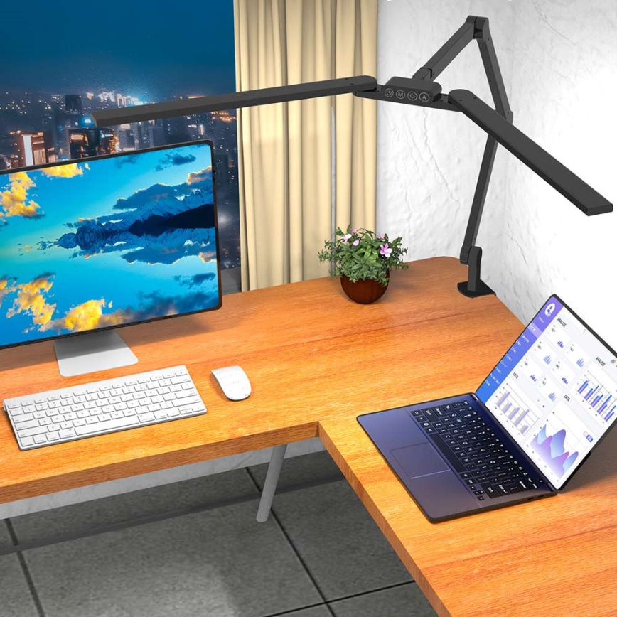 LED Сенсорна гнучка настільна лампа з регулюванням яскравості POINTIQ LED/24W/230V 3000-6500K CRI 92 чорний