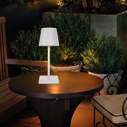 Сенсорна настільна LED лампа з регулюванням яскравості LED/3,5W/5V 5200 mAh IP54 білий