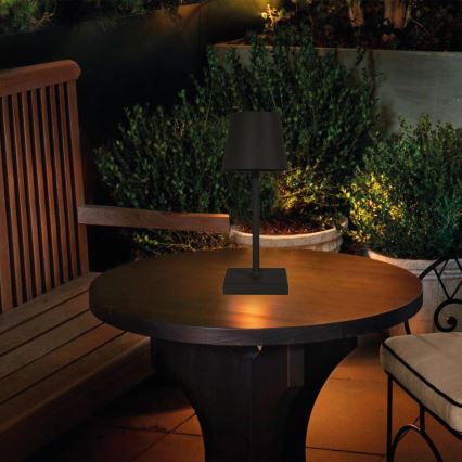 Сенсорна настільна LED лампа з регулюванням яскравості LED/3,5W/5V 5200 mAh IP54 чорний