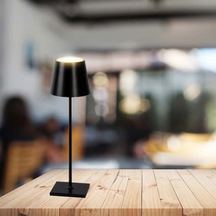Сенсорна настільна LED лампа з регулюванням яскравості LED/3W/5V 4000 mAh 3000K чорний