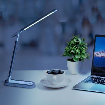 Сенсорна настільна LED лампа з регулюванням яскравості MADERA LED/7W/230V USB білий