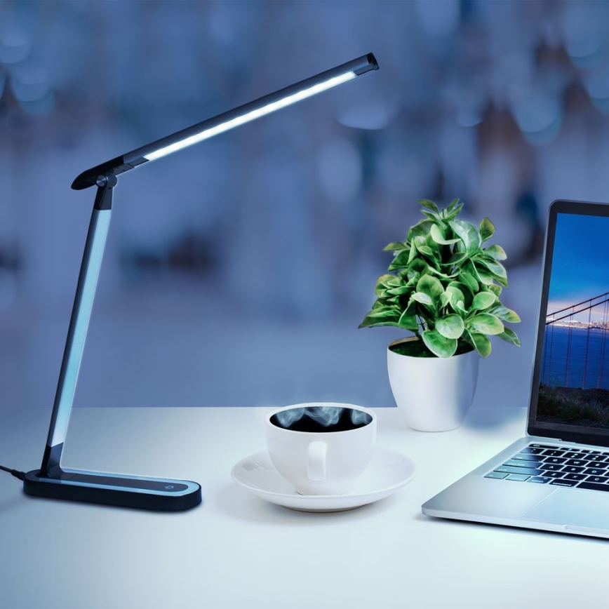 Сенсорна настільна LED лампа з регулюванням яскравості MADERA LED/7W/230V USB чорний