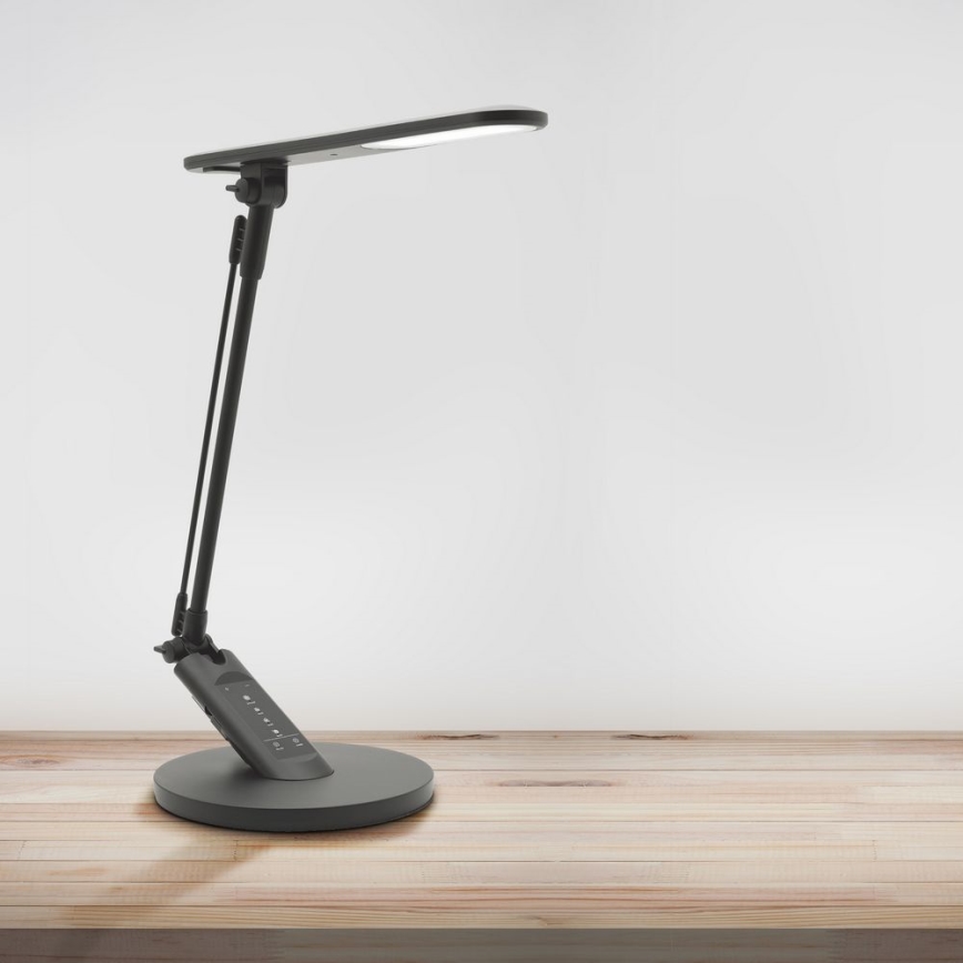 Сенсорна настільна LED лампа з регулюванням яскравості OPTIMUM LED/7W/230V USB 3000/4000/6000K чорний