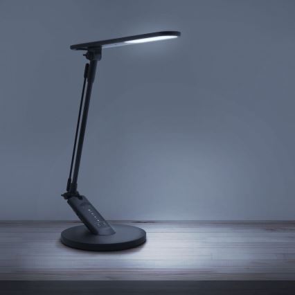 Сенсорна настільна LED лампа з регулюванням яскравості OPTIMUM LED/7W/230V USB 3000/4000/6000K чорний